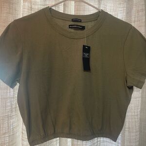 Abercrombie & Fitch Olive Green Cropped Tee